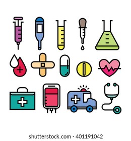 Medical icon set. Vector EPS10
