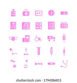 Icono médico conjunto gradiente vector para sitio web, aplicación móvil, presentación, medios sociales. Adecuado para la interfaz de usuario y la experiencia del usuario.