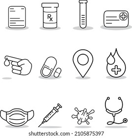 Medical Icon Set. Vector Illustration.