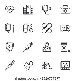 medical  icon set vector illustration