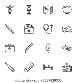 medical icon set vector illustration