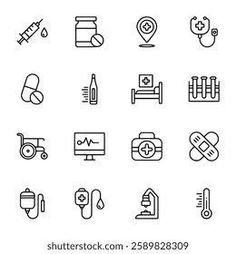 medical icon set vector illustration