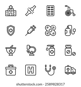 medical icon set vector illustration