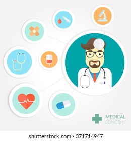 Medical icon set. Vector illustration