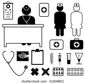 conjunto de iconos médicos, ilustración vectorial