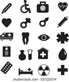 Medical icon set, vector illustration
