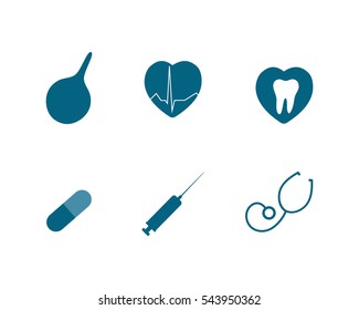 Medical icon set vector illustration. Flat design.
