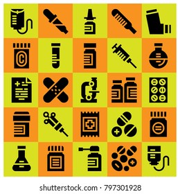 Medical icon set vector. inhaler, medicine, aid and band aid