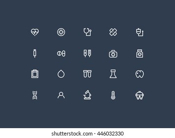 Medical icon set vector.line minimal.