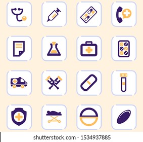 Medical icon set for web sites and user interface