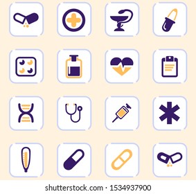 Medical icon set for web sites and user interface
