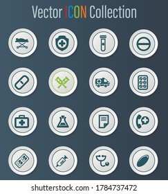 Medical icon set for web sites and user interface