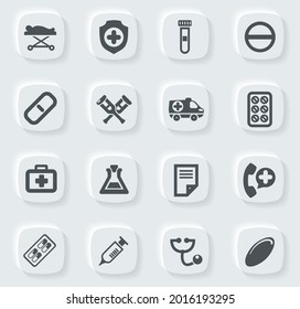 Medical icon set for web sites and user interface
