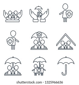Medical icon set with white background and black line