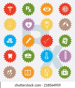Medical icon set,colour version,clean vector
