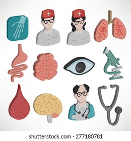 Medical icon set,three dimension design on clean background,clean vector