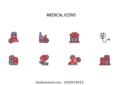 Medical icon set.vector.Editable stroke.linear style sign for use web design,logo.Symbol illustration.
