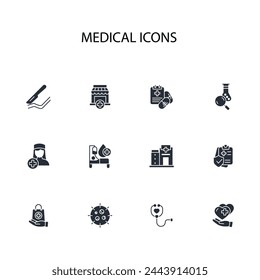 Medical icon set.vector.Editable stroke.linear style sign for use web design,logo.Symbol illustration.