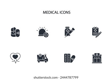 Medical Icon set.Vektorgrafik.Editable stroke.linear style sign for use Webdesign,logo.Symbol Illustration.