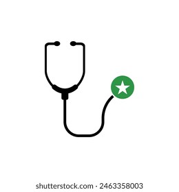 Medical icon with star sign. Medical icon and best, favorite, rating symbol. Vector illustration