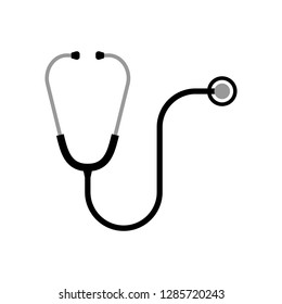 Medical icon stethoscope. Isolated sign stethoscope on white background. Vector illustration