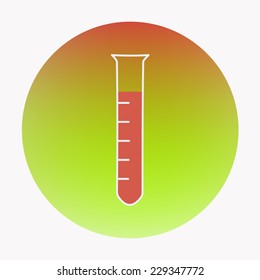 Medical icon, test-tube. Flat design style modern vector illustration. Isolated on stylish color blured background icon.  Element in flat design.