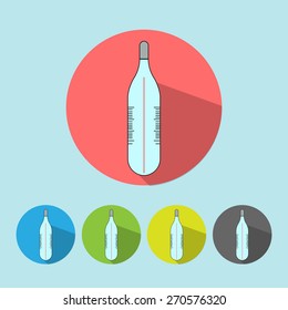 Medical icon thermometer tool vector illustration color