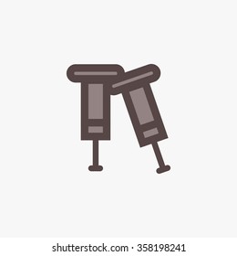 Medical icon vector illustration: crutches