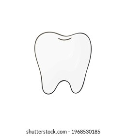 Medical icon. Vector illustration in hand draw style. Medical instrument. Healthy tooth