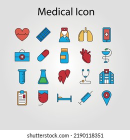 Medical Icon Vector illustration template with icons and 4 options or steps. It can be used for processes, presentations, layout, banners, Slide, and info graphs