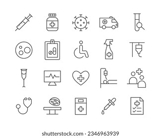 Icono médico - Línea vectorial. Stroke editable.
