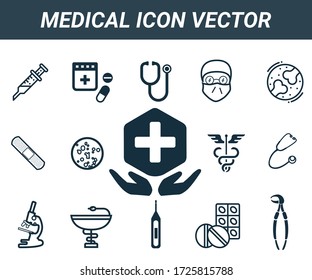 medical icon vector, set collection