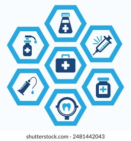 Medical icon vector set. Collection infographic of healthcare and medicine symbol illustration