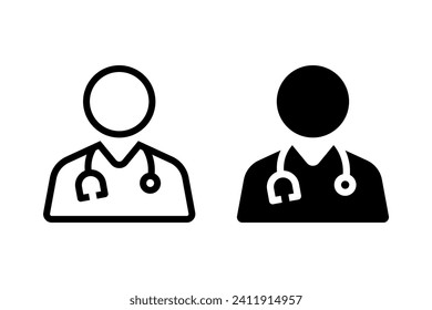 Medical icon vector set. Outline doctor symbol