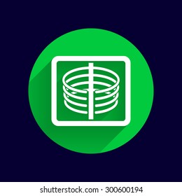 Medical icon x-ray of human thorax. Anatomy skeleton.