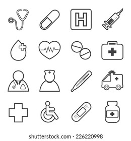 Vector Set Collection 16 Medical Healthcare Stock Vector (Royalty Free ...