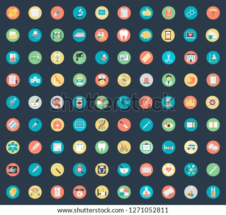 Medical Icons With Black Background
