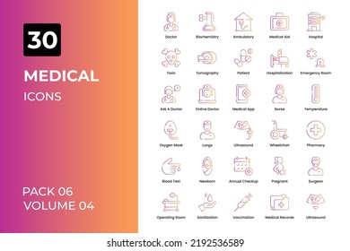 Medical icons collection. Set contains such Icons as medicine, injection, online pharmacy, and more