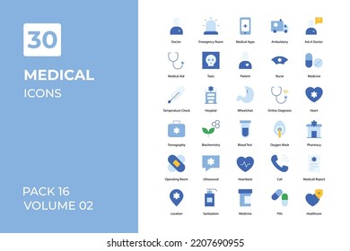 Medical icons collection. Set vector line with elements for mobile concepts and web apps. Collection modern icons.