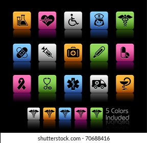 Medical Icons // Color Box -------It includes 5 color versions for each icon in different layers ---------