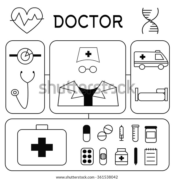 Medical icons. Doctor\
elements set.