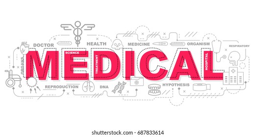 Medical icons for education illustration graphic design.vector