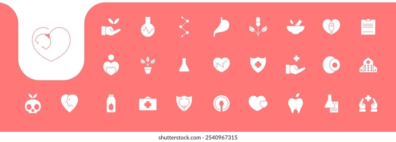 Vector de diseño plano de iconos médicos