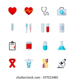 Medical Icons : Flat Icon Set for Web and Mobile Application 