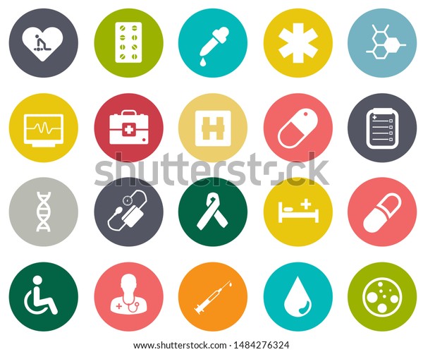 Medizinische Symbole Symbole Der Gesundheitsversorgung Pharmazie Zeichen Stock Vektorgrafik Lizenzfrei