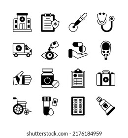 Medical Icons Healthcare Vector Hospital Collection Stock Vector ...