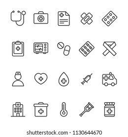 Medical icons in Line style for any purposes. Perfect for website mobile app presentation