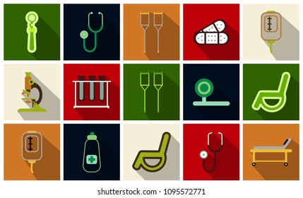 Medical icons on background. Medicine symbols . Vector illustration