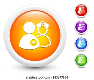 Medical Icons on Round Button Collection Original Illustration