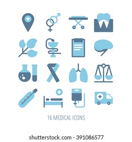 Medical icons on white background. Vector elements